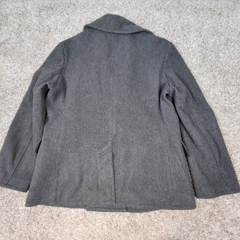 Polo Ralph Lauren Double Breasted Peacoat Mens XL Grey Wool Navy Naval Anchor - Picture 2 of 8